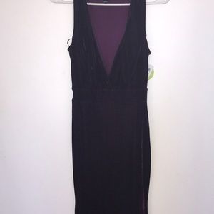 Velvet purple evening dress